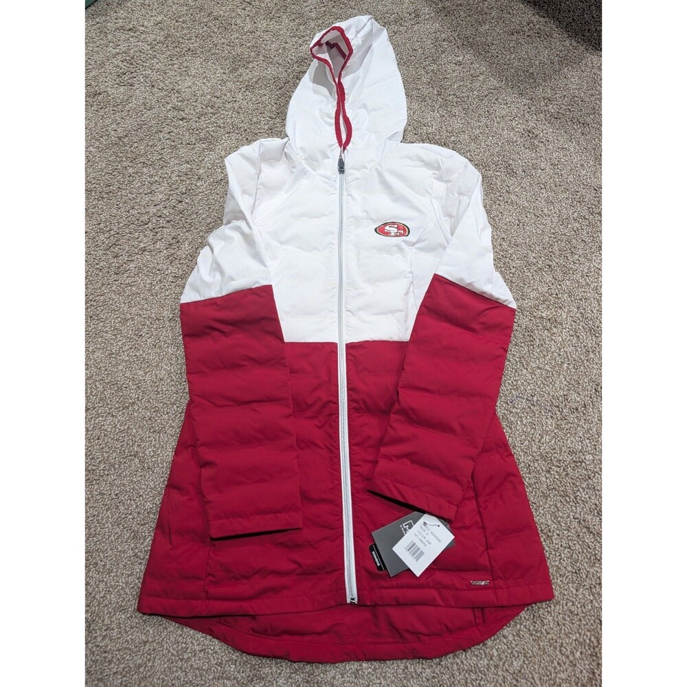 NWT San Francisco 49ers MSX by Michael Strahan Womens Hooded Puffer Jacket Small